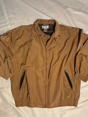 Vintage Titleist Tan Golf Windbreaker with Hunter Green accents